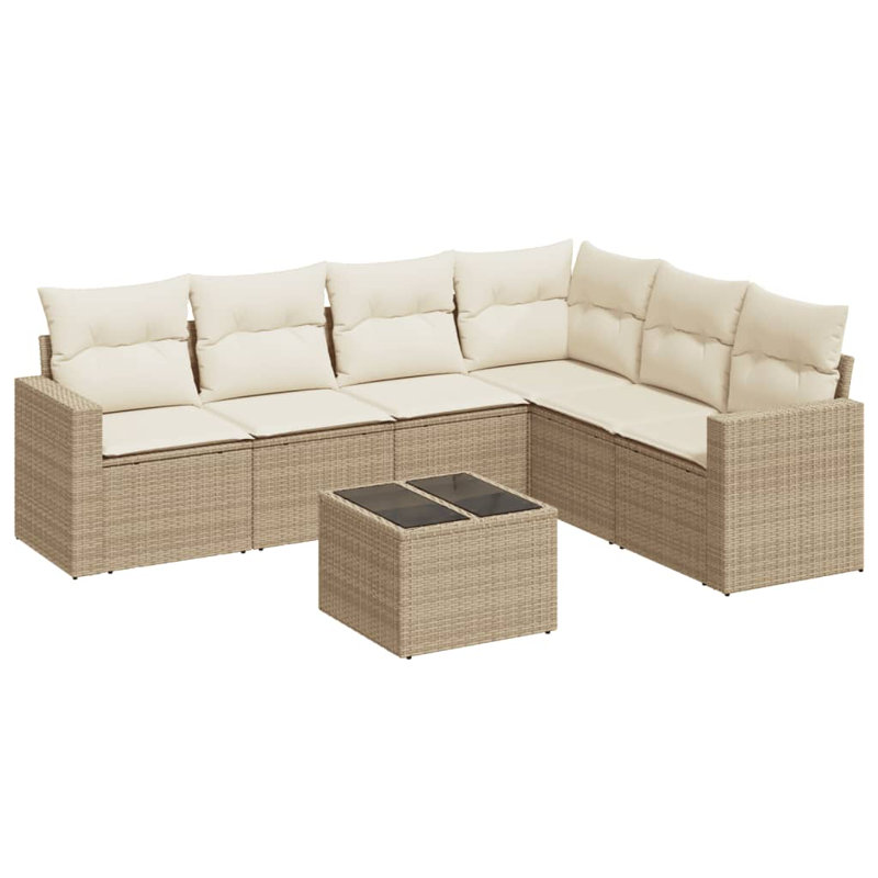 Ensemble de canapé de jardin en rotin PE 7 pièces Vidaxl