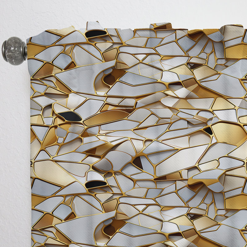 Gold And White Marble Opulen - Glam Velvet Curtain - Room Darkening - 1 Panel, 52" W x 63" L