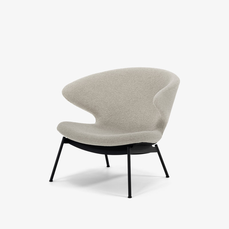 Ella Lounge Chair, Chalk Boucle, Black