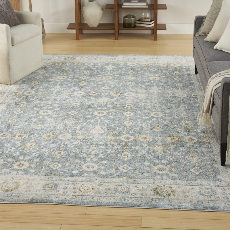 Tapis d'intérieur bleu sarcelle Nourison Astra, Rectangle 6 pi 7 po x 9 pi