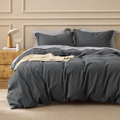 Ensemble de housse de couette 100% coton délavé