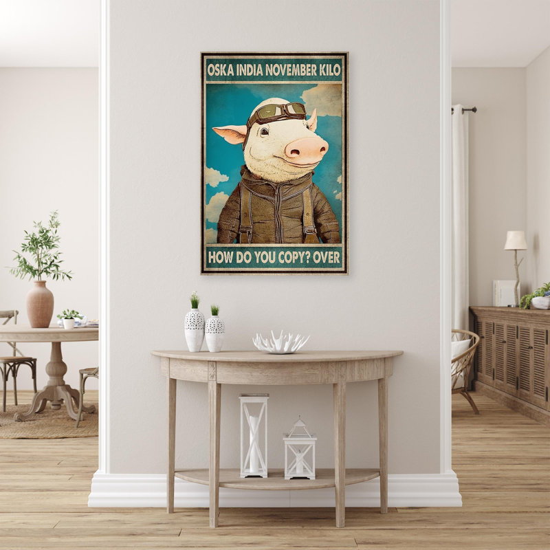 Cochon, pilote, comment, vous copiez-vous - 1 pièce, cochon, pilote, comment, vous copiez, - 1 pièce, reproduction d'art graphique sur toile tendue