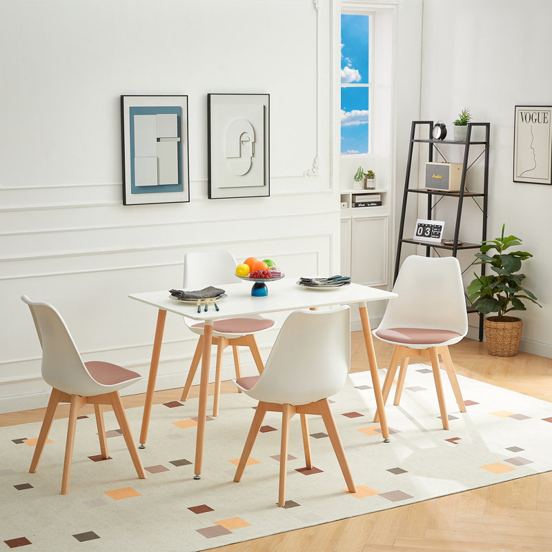 Navin 4 - Person Dining Set, Pink, 73cm H x 47cm W x 41cm D