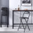 29.5" Black Faux Leather Foldable Bar Stool With Backrest, Heavy-duty Counter Chair