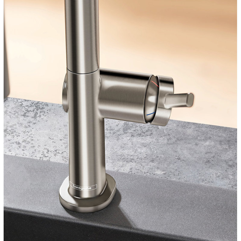 hansgrohe Talis N HighArc Kitchen Faucet, A-Style 2-Spray Pull-Down, 1.75 GPM, Steel Optic