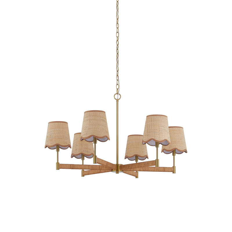 Lustre à 6 lumières Ifeyinwa, naturel