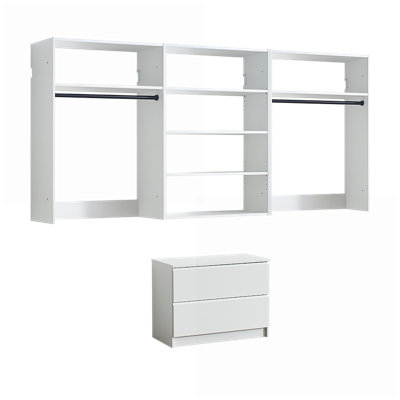 Systèmes de placard | Système d'organisation mural blanc chaud Devi | Bois | Blanc