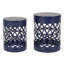 Table de bout en fer moderne - bleu marine, thermolaquée, l 12,00 po x P 12,00 po, côté bleu moderne, antirouille, l 13,45 po x H 16,00 po-555575260