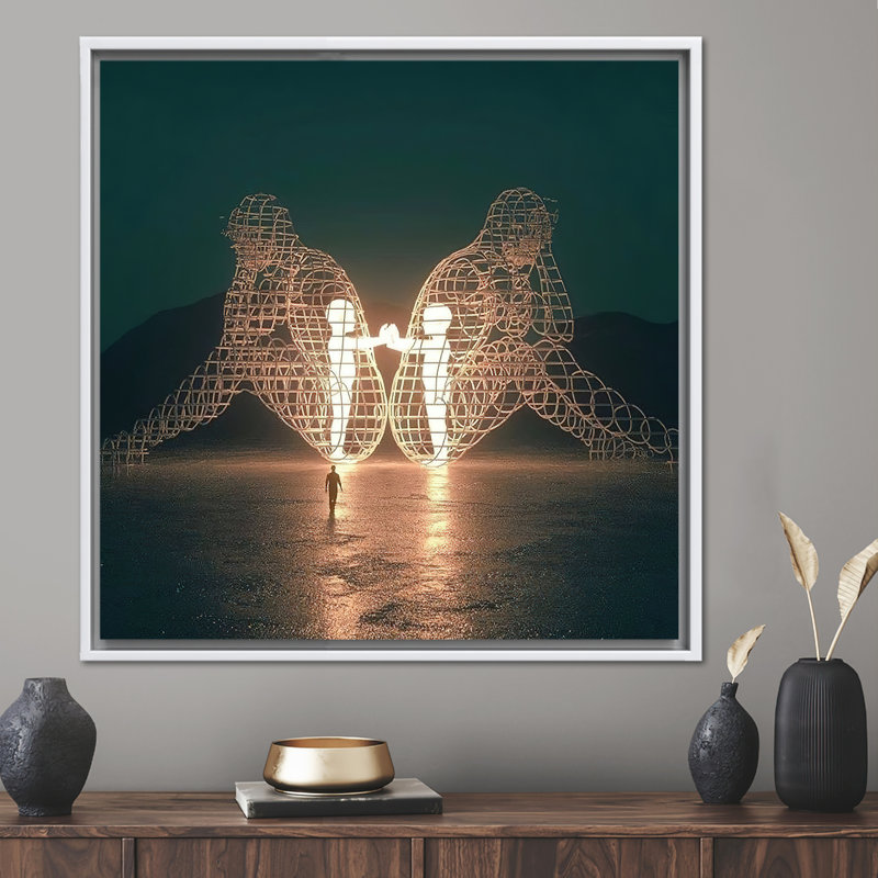Print on Canvas, 80cm H x 80cm W, White Floater Frame