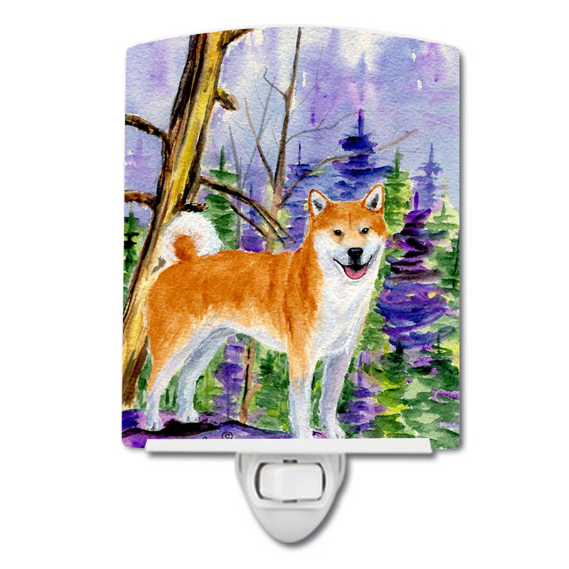 Éclairage de nuit en céramique shiba shiba