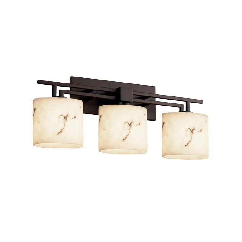 Éclairage pour meuble-lavabo 3 lumières Aleynah, Noir mat, Ovale