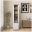 Armoire de rangement rotative à 360 degrés avec miroir pleine longueur, 8 tablettes ouvertes, crochets et 1 porte pour un usage domestique polyvalent