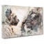 Lion Cub With Its Mother In Abstract - Wrapped Canvas-55365082