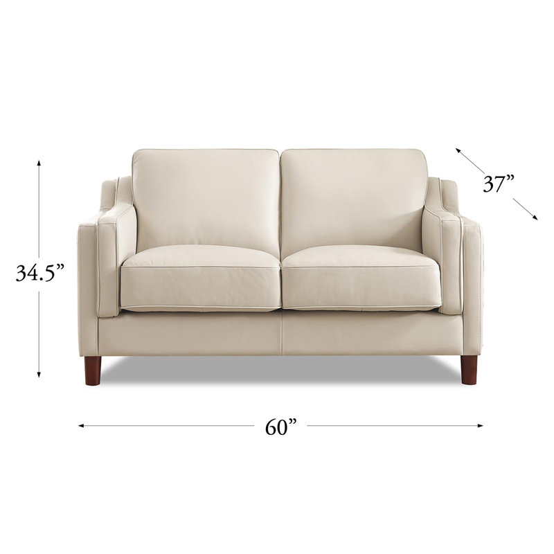 Pearlena Upholstered 60'' Loveseat, White