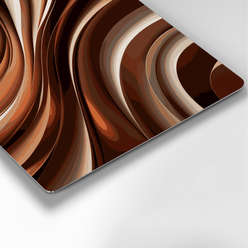 Gradient Abstract 54 Brown Metal Wall Art, 8" H x 8" W