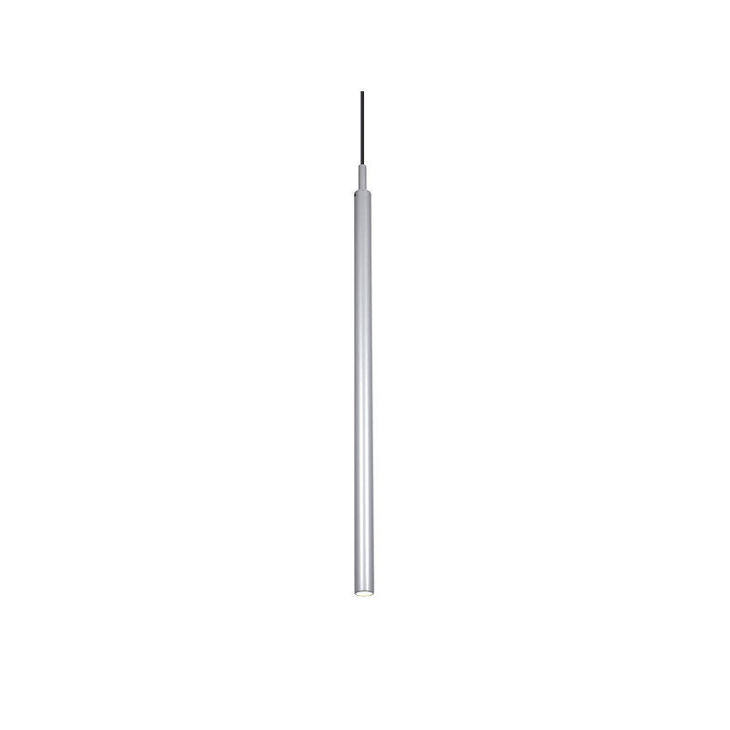 Sadie 1 - Light LED Cylinder Pendant, Grey, 60cm H x 5.5cm W x 60cm D