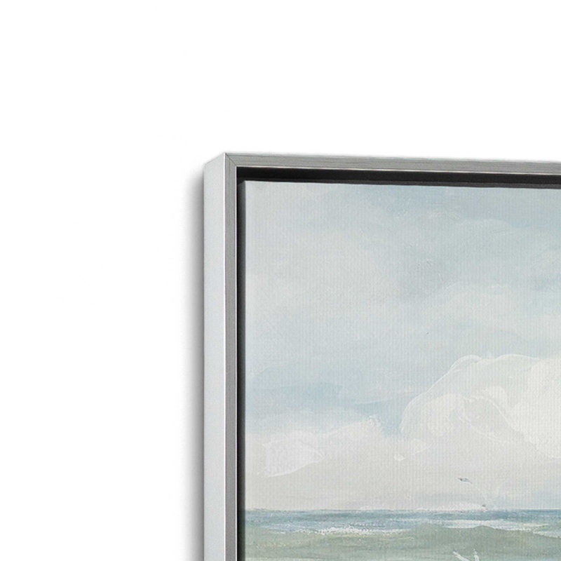 «Beauty at the Beach» par Stellar Design Studio, reproduction d'art, H 31,5 po x l 31,5 po, Argent, Toile avec cadre