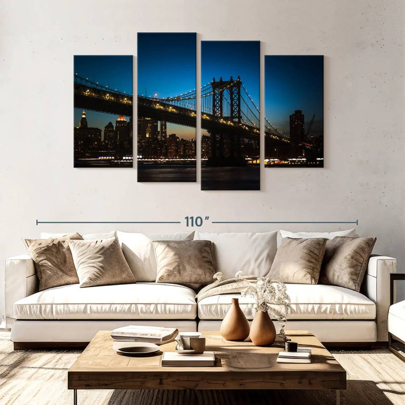 Lilie romantique Manhattan Bridge, H 54 po x l 84 po