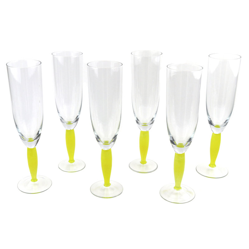 Ensemble de 6 flûtes Salal Amalfi, Transparent / jaune