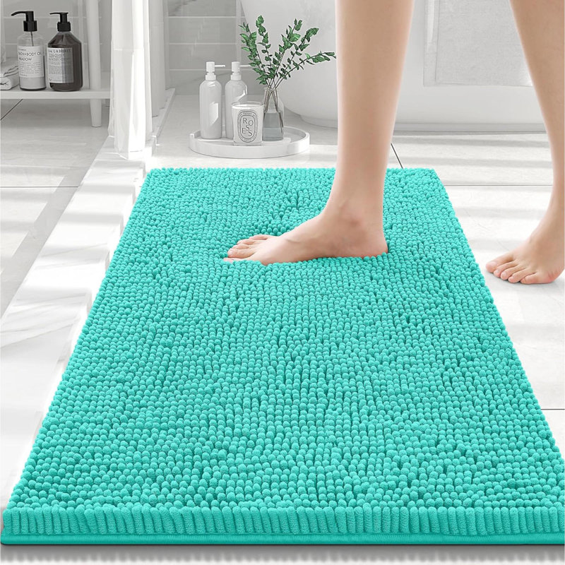 Tapis pour salle de bain Raazia, Turquoise