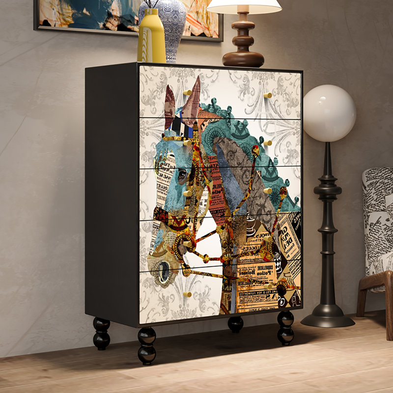 Armoire à tiroirs décorative rétro française