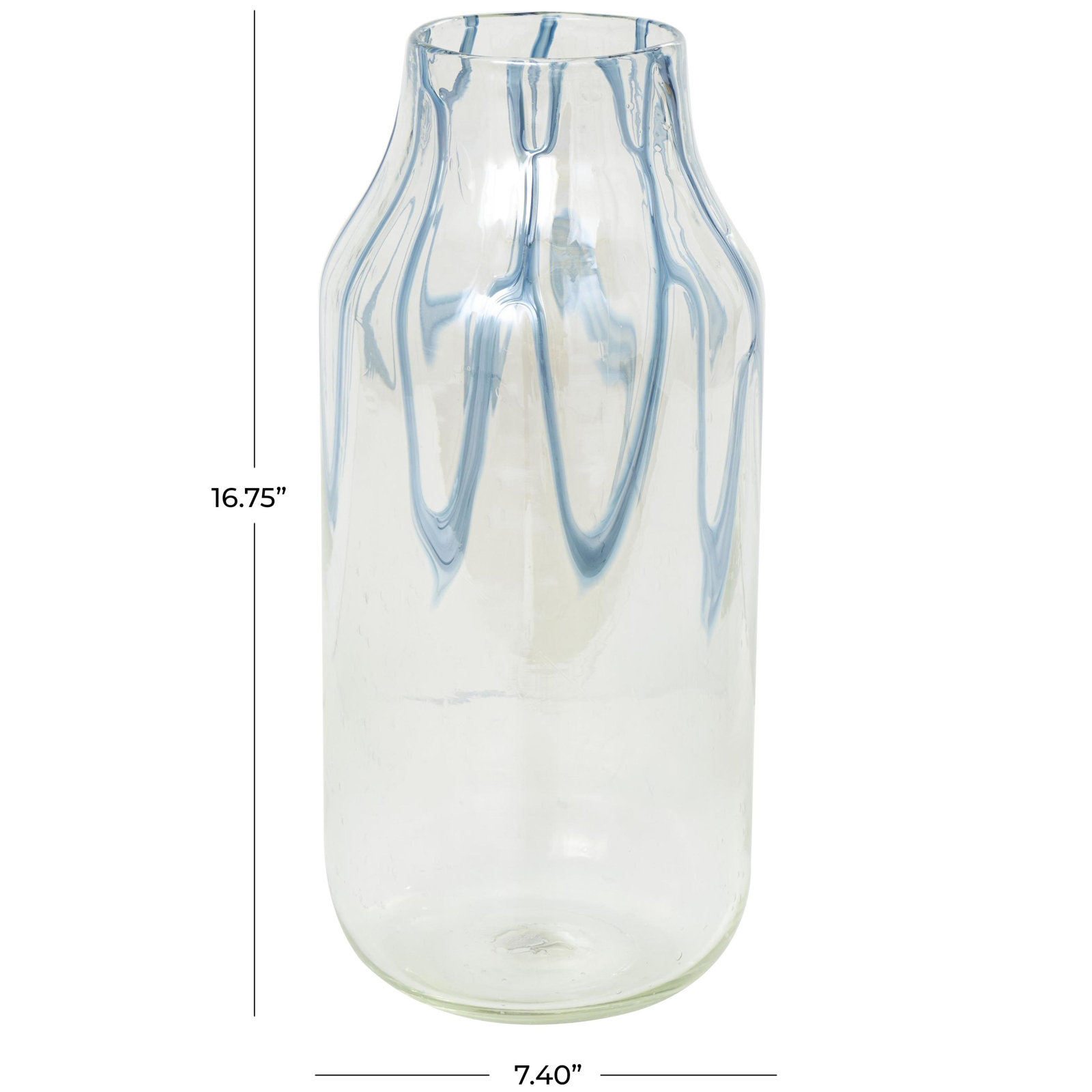 Fahey Handmade Glass Table Vase, 16.75"H x 7.4"W x 7.4"D