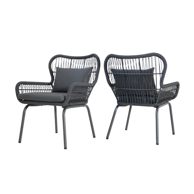 Arnette Upholstered Club Chair, Grey/Dark Grey