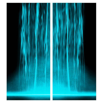 « cascade diptych », impression sur toile en bleu/noir