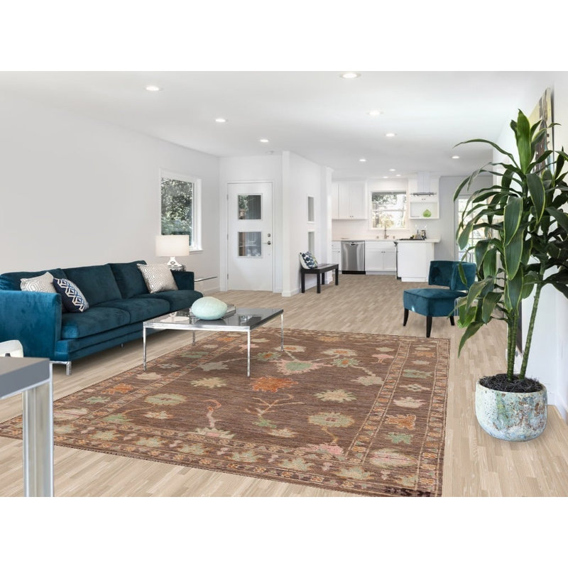Tapis brun All-Over Oushak brun 7 x 10