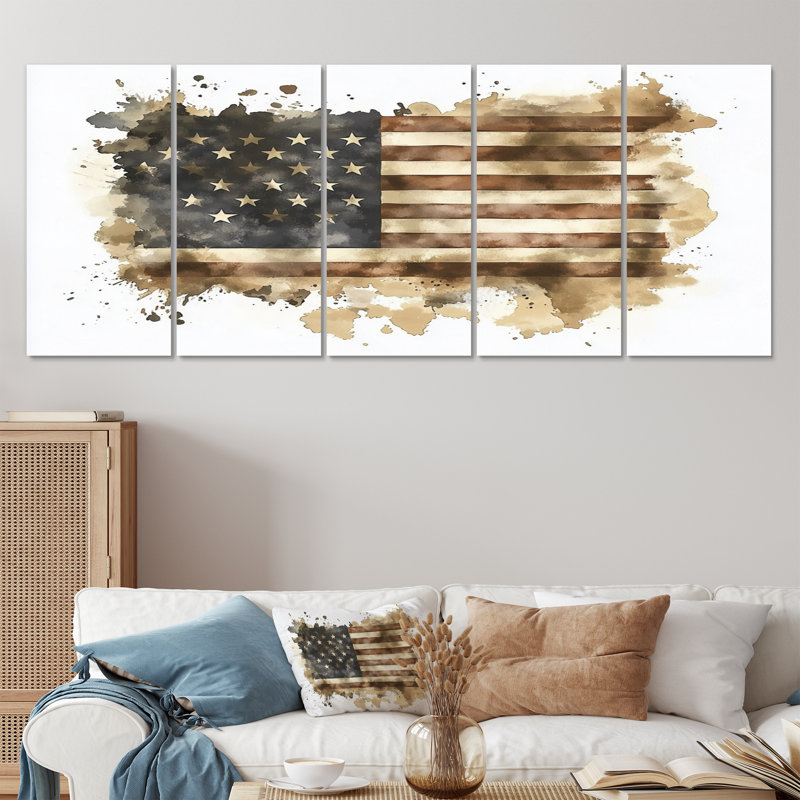Dorival - États-Unis, art mural - art mural traditionnel, toile 5 pièces, H 32 po x l 80 po