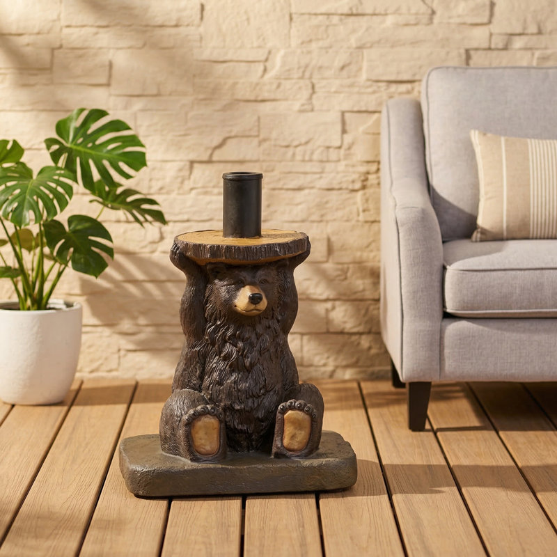 Umbrella Holder Base with Bear Design