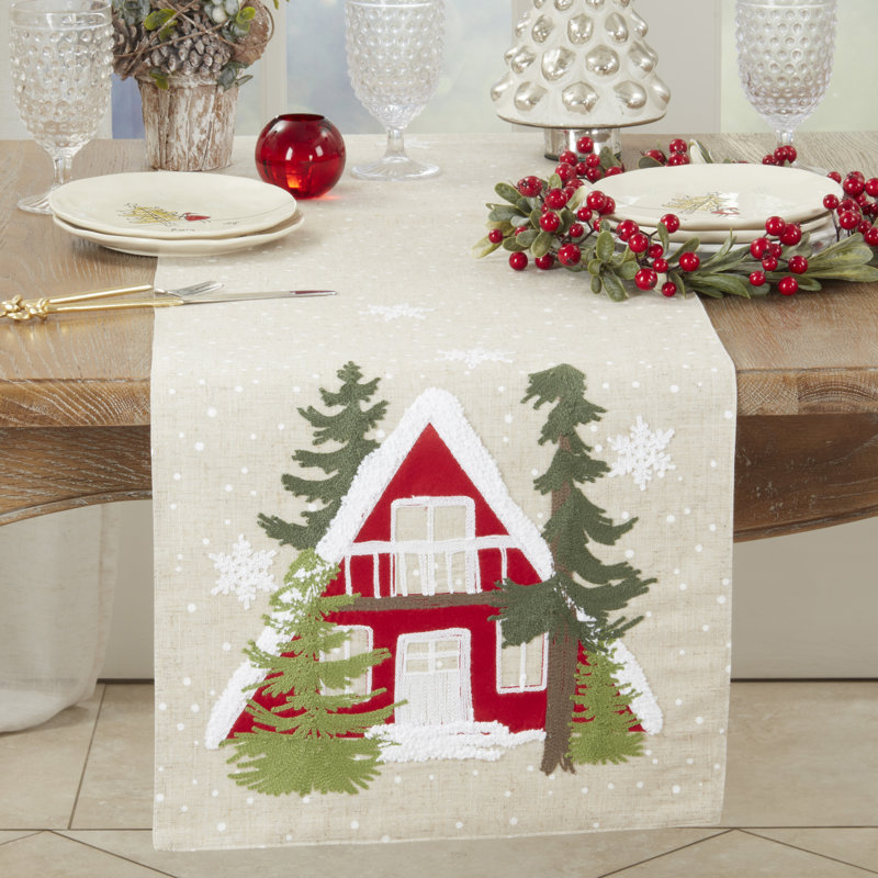 Cozy Christmas Cottage Table Runner