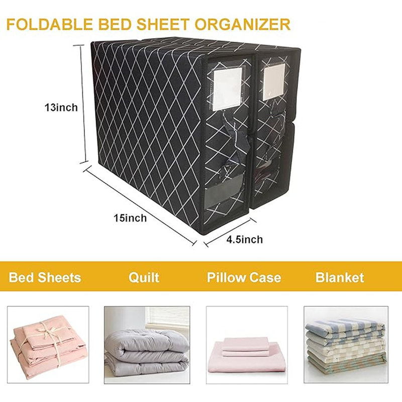 Boîte de rangement pliable en lin pour 2 pièces de 4 pièces