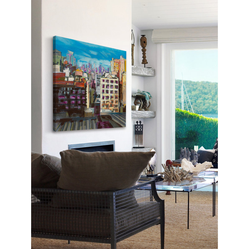 Towards the Freedom Tower Blue Canvas Cityscape Painting