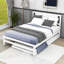 Lit plateforme double en bois avec lit gigogne réglable simple et tête de lit-1971116270