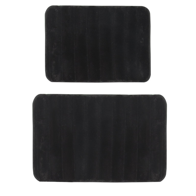 Desrosier Non-Slip Bath Rug, Black