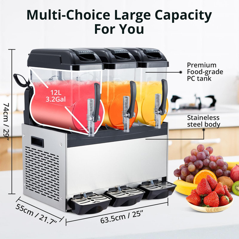 Machine à barbe à papa 860W commerciale à trois réservoirs 9,5 gallons