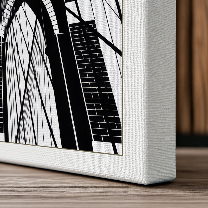 Brooklyn Bridge Ascendant Industrial - Wrapped Canvas, 18x12 - 45.7 x 30.5 cm, White Border