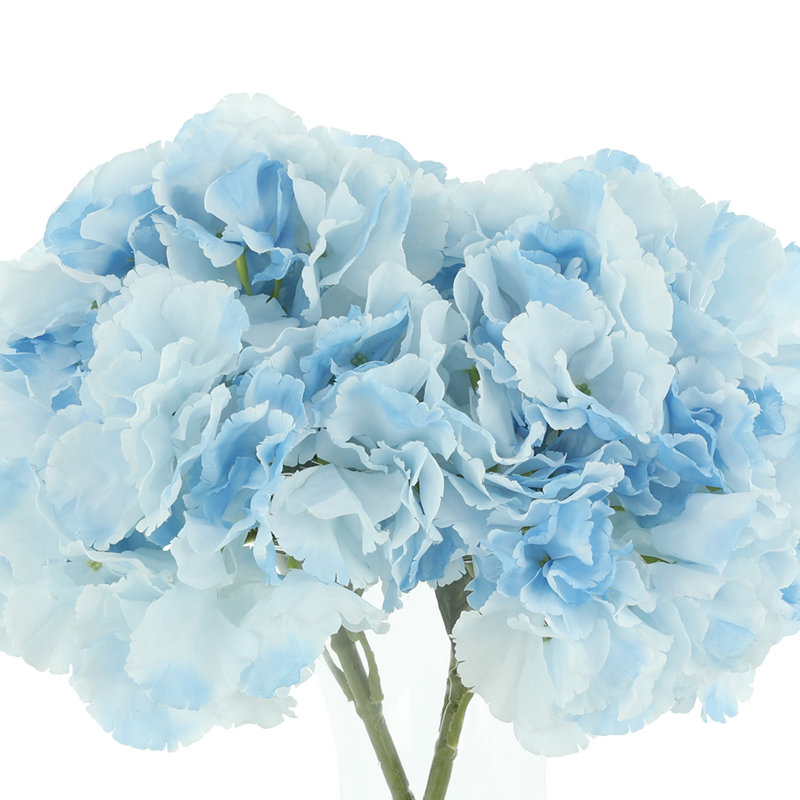 Polysilk Hydrangea Arrangement in Vase, Blue
