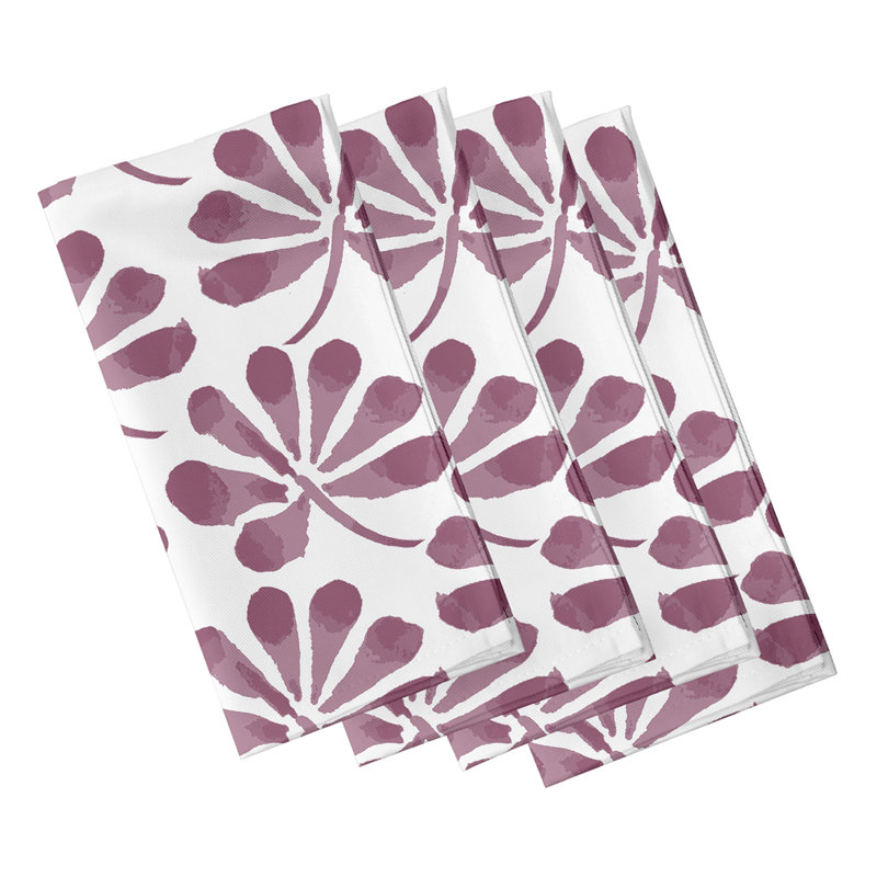 Chalis Polyester Floral Square Napkin, Purple