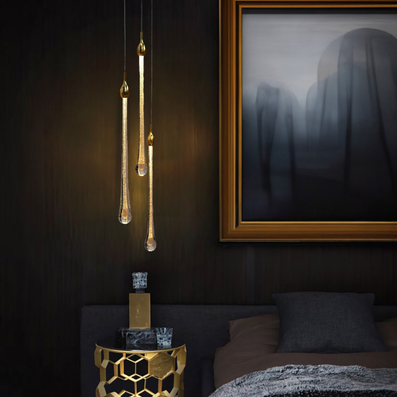 Luminaire suspendu grappe 3 lumières DEL Ferraro, Noir