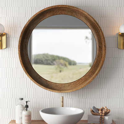 Round Mirror with Shelves