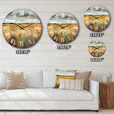 Calming Meadow III Metal Wall Clock