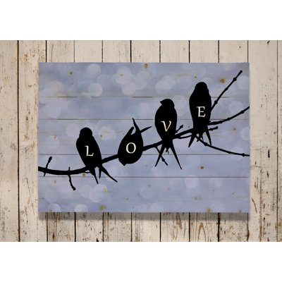 Birds on a Branch Love Wall Décor Wood Pallet Print