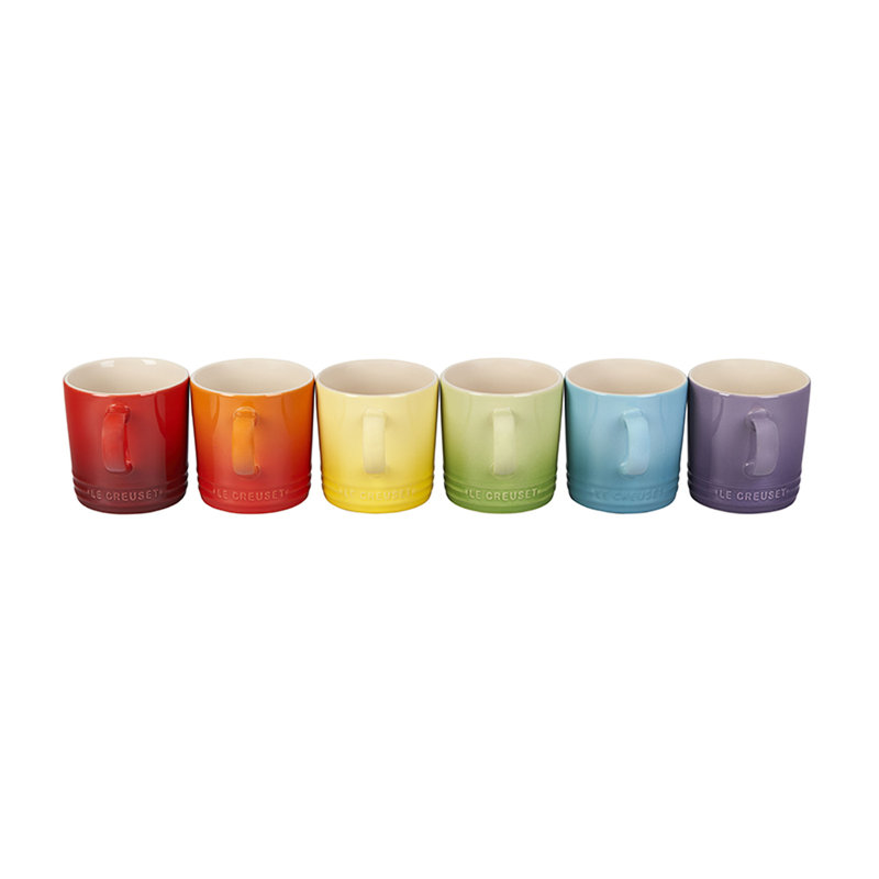 Set of 6 London Mugs (12 Oz. Each), Rainbow
