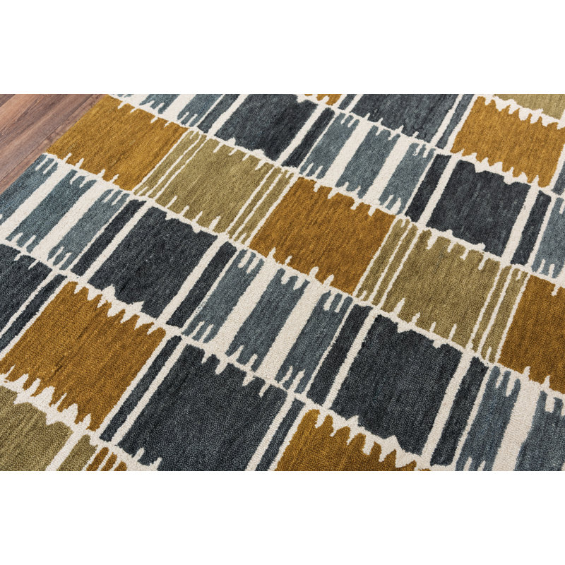 Snellville Wool Geometric Indoor Rug, Rectangle 5' x 8'
