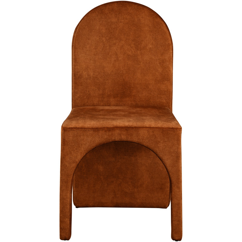 Carpathia 18.5'' H Velvet Upholstered Side Chair, Cognac Velvet