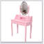 Ensemble de coiffeuse avec miroir et tabouret rembourré Princess