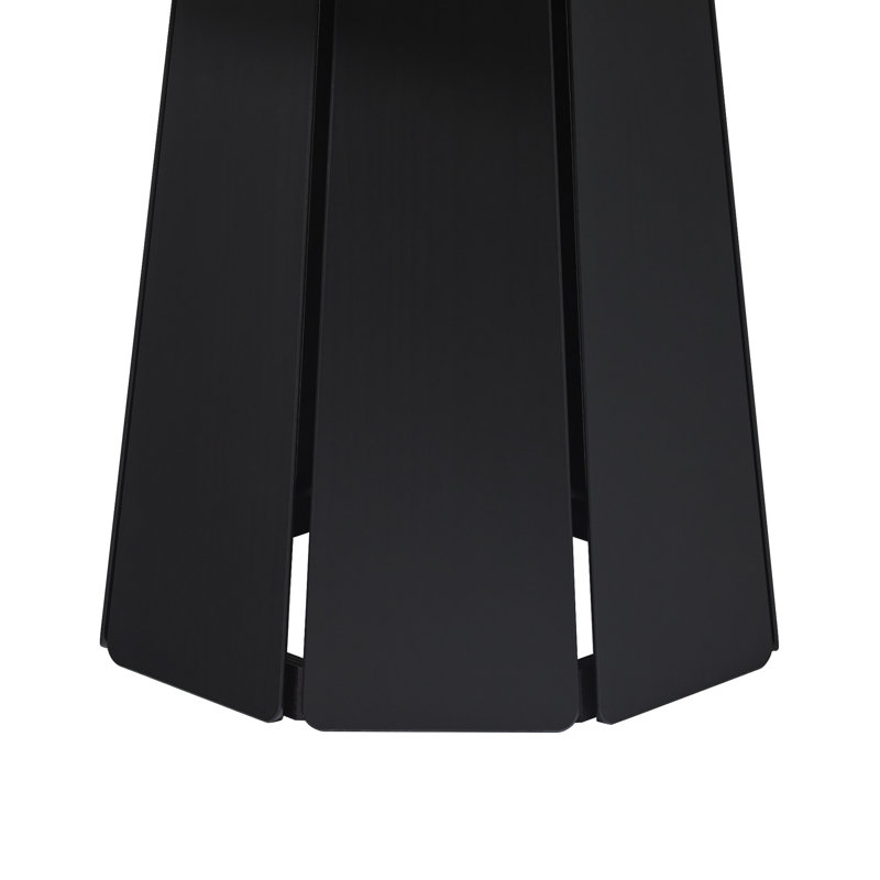 Johnovan 47.5" Round Solid Wood Pedestal Dining Table, Black