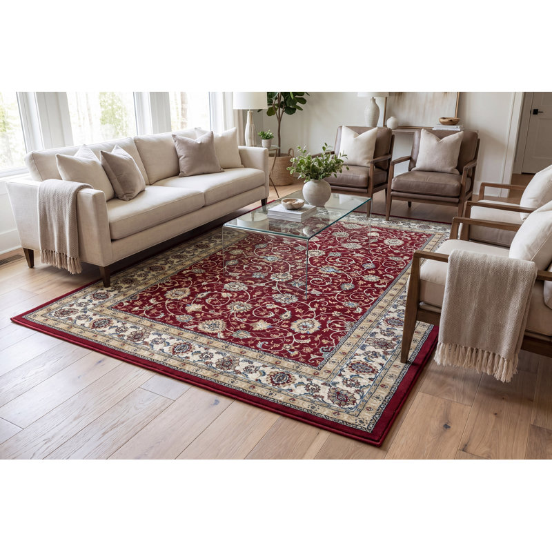 Tapis oriental rouge Attell, Rectangle 2 pi x 3 pi 11 po